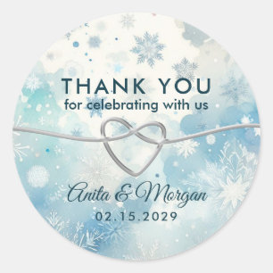 Sticker Rond Winter Wonderland Mariage