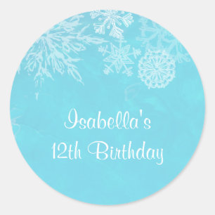 Sticker Rond Winter Wonderland Snowflake Froid Anniversaire