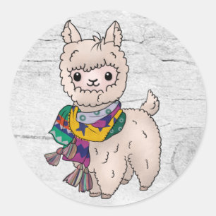 Sticker Rond Winterlama