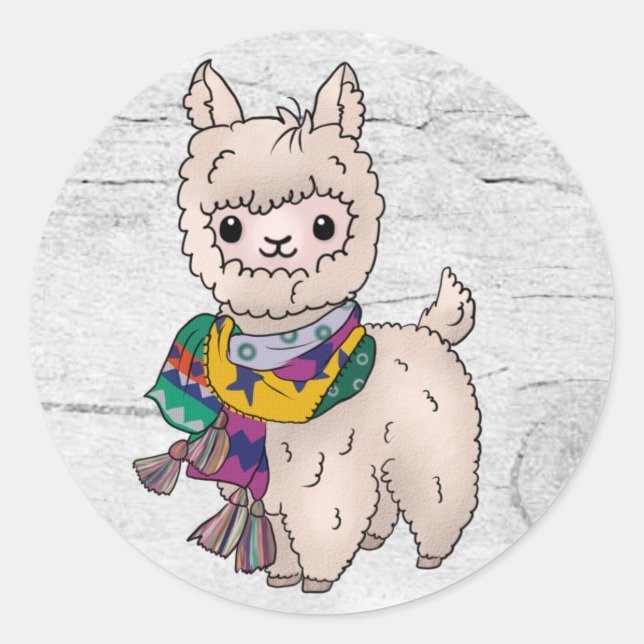 Sticker Rond Winterlama (Devant)