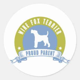 Sticker Rond Wire Fox Terrier