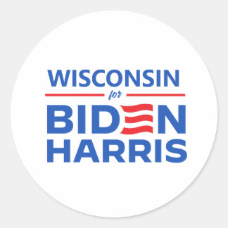 Sticker Rond Wisconsin pour Biden Harris