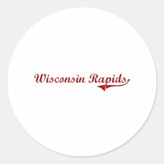 Sticker Rond Wisconsin Rapids Wisconsin Classic Design (Devant)