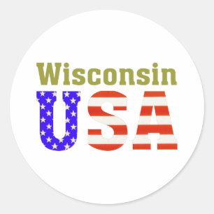 Sticker Rond Wisconsin USA !