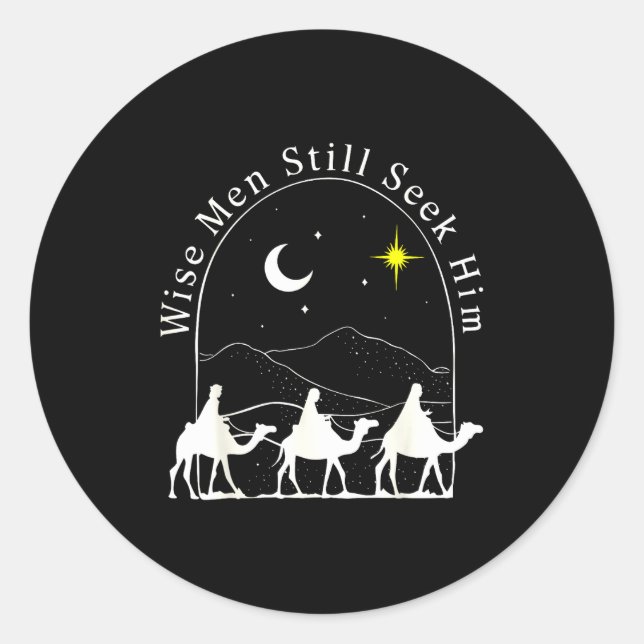 Sticker Rond Wise Men Christian Christmas Jesus Nativity Scene  (Devant)