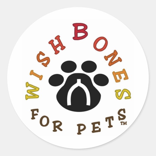 Sticker Rond Wishbones pour animaux de compagnie Logo (Devant)