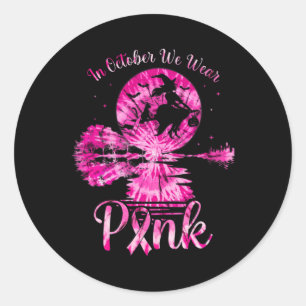Sticker Rond Witch Tie Dye Octobre Nous Portons Le Cancer Du Se