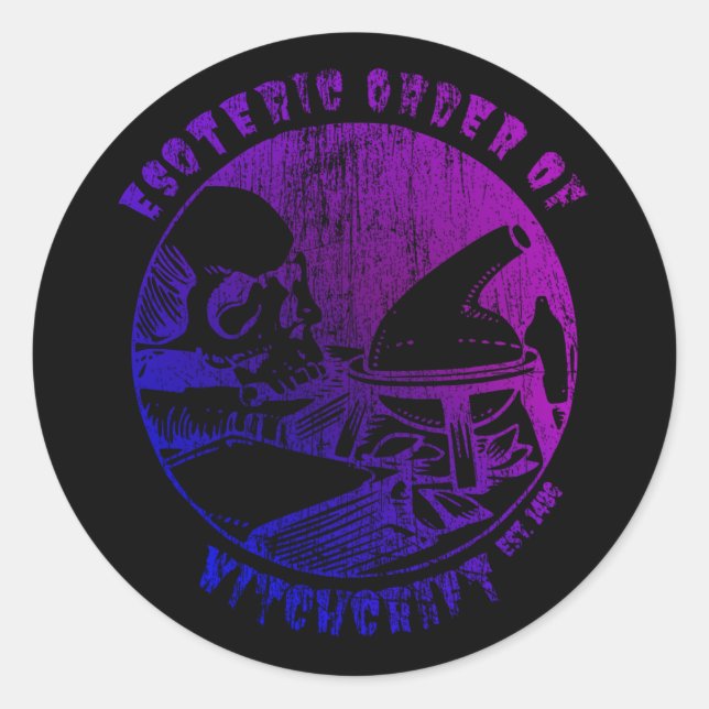 Sticker Rond Witchcraft Magie Ordre Occulte sorcière Alchimiste (Devant)