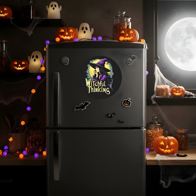 Sticker Rond Witchfull Thinking Halloween Witch Thinking design (Créateur téléchargé)