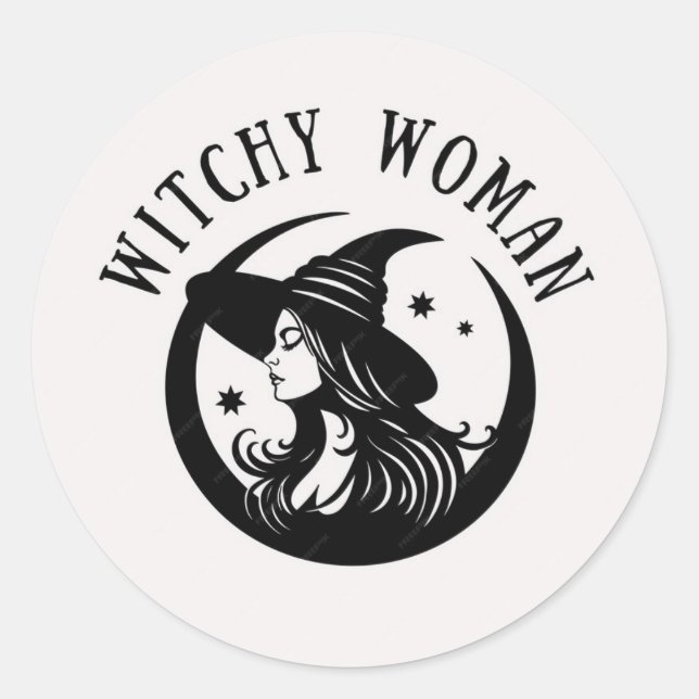 Sticker Rond Witchy Woman 3" (pack of 6) (Devant)