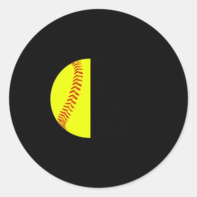 Sticker Rond With Jesus In Her Heart And A Softball She Is Unst (Devant)