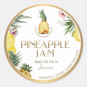 Sticker Rond Witty Logo Design Élégant Confiture D'Ananas Class