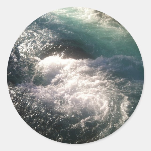 Sticker Rond Wizard Falls sur la rivière Metolius (Devant)