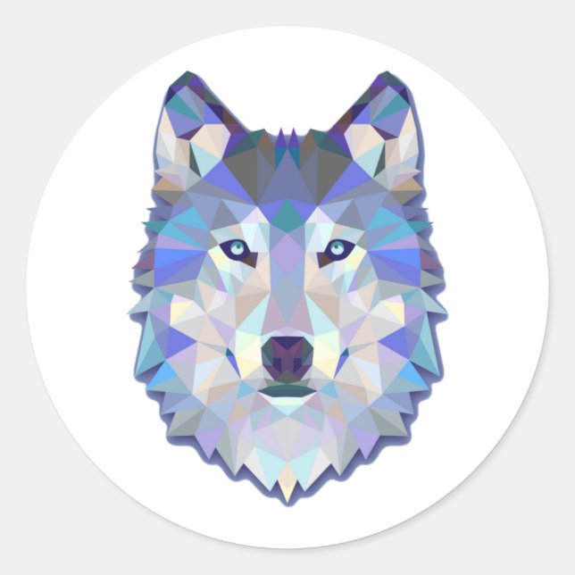 Sticker Rond Wolf Animaux Meilleur Cadeau (Devant)