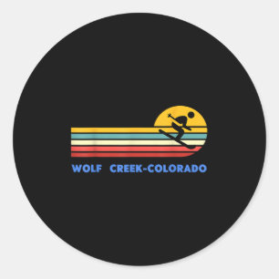 Sticker Rond Wolf Creek Colorado Ski Skieur Ski Coucher de sole