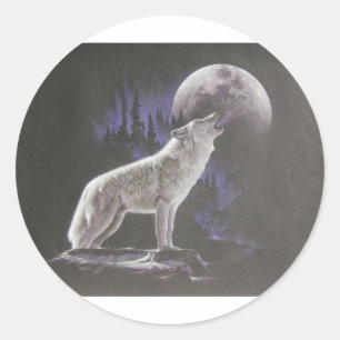Sticker Rond Wolf de minuit