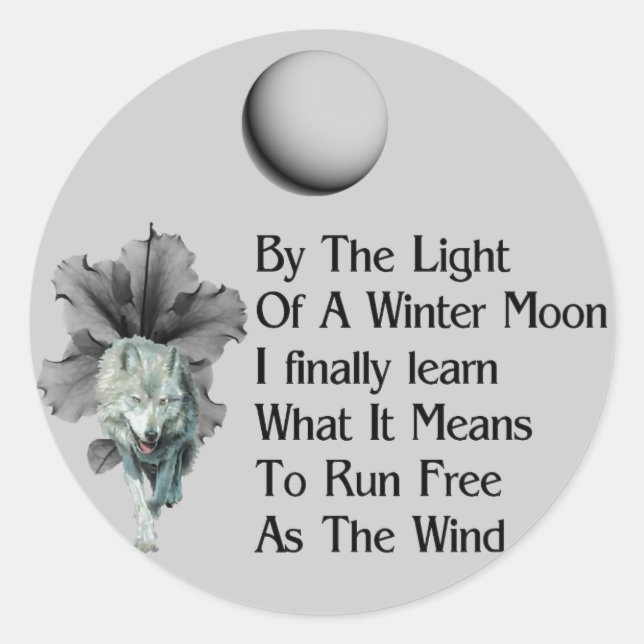 Sticker Rond Wolf Dreams (Devant)
