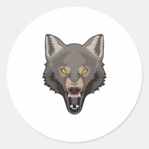 Sticker Rond Wolf en colère