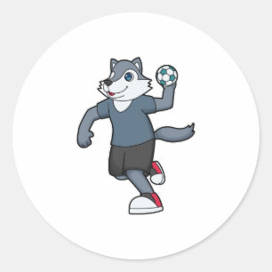 Sticker Rond Wolf Handball joueur Handball