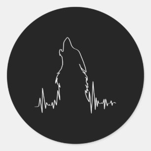 Sticker Rond Wolf Hebeat Spirit Animal Wolf