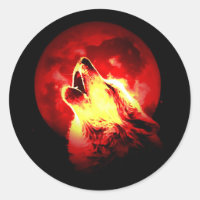 Wolf Howling à Red Night