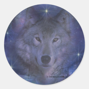 Sticker Rond Wolf - Leader du Pack