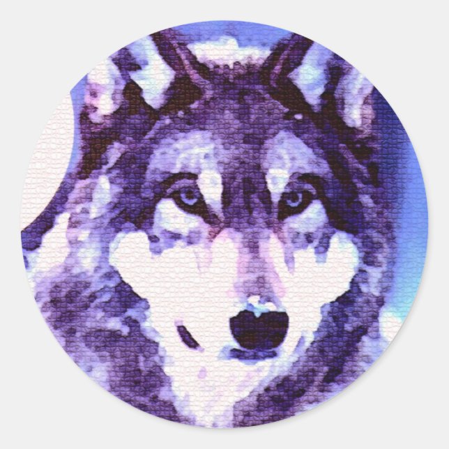 Sticker Rond Wolf Look - Loup solitaire (Devant)