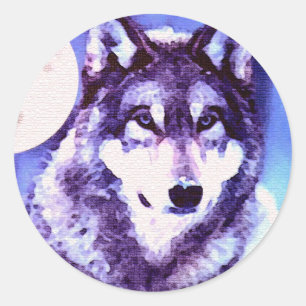 Sticker Rond Wolf Look - Loup solitaire
