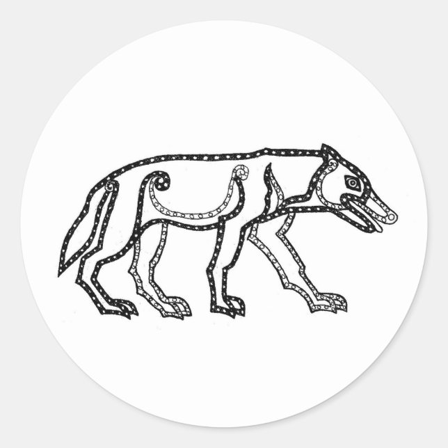 Sticker Rond Wolf Pictish (Devant)