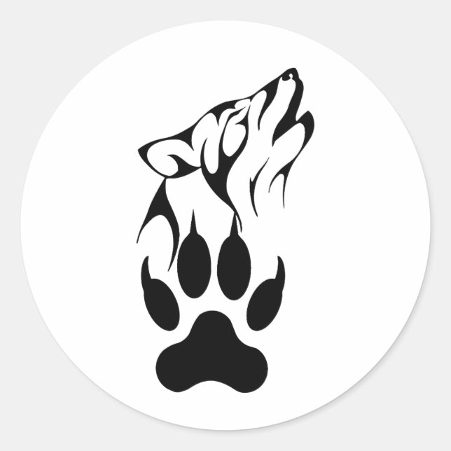 Sticker Rond Wolf produit classique (Devant)