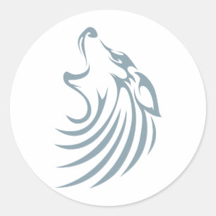 Sticker Rond Wolf Shirts   Logo de chemises Wolf personnalisées