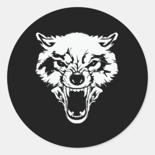 Sticker Rond Wolf Tête Bad Wolf