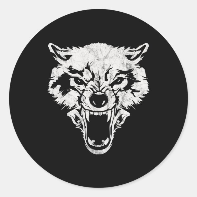 Sticker Rond Wolf Tête Bad Wolf (Devant)
