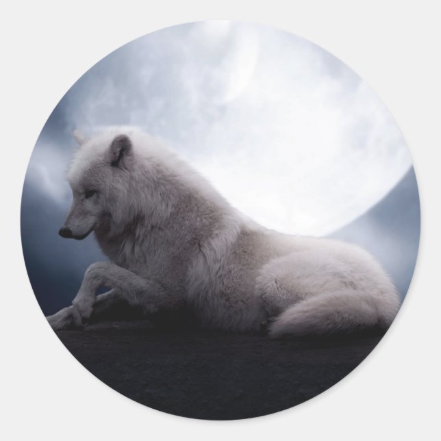 Sticker Rond Wolf the King of Wilderness (Devant)