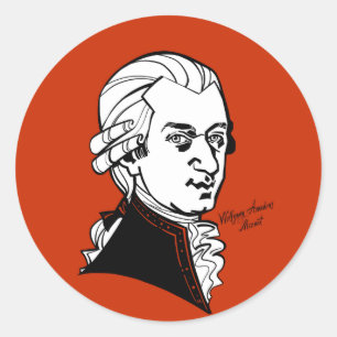 Sticker Rond Wolfgang Amadeus Mozart