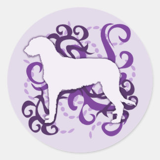 Sticker Rond Wolfhound irlandais pourpre