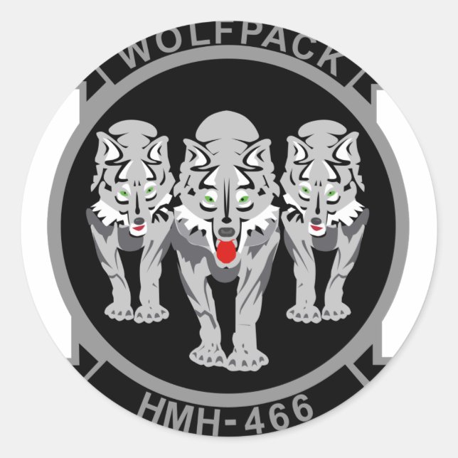 Sticker Rond Wolfpack HMH-466 (Devant)