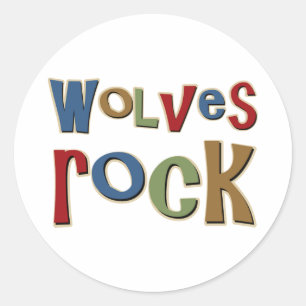 Sticker Rond Wolves Rock