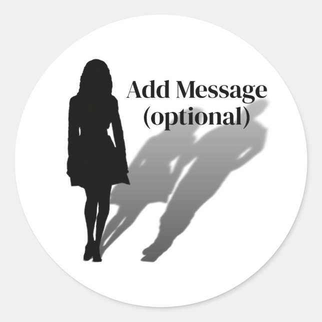 Sticker Rond Woman Missing Man Silhouette (Devant)