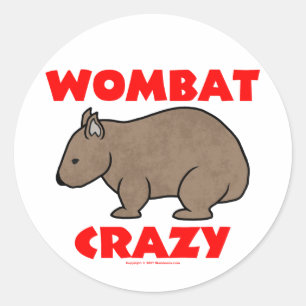 Sticker Rond Wombat fou