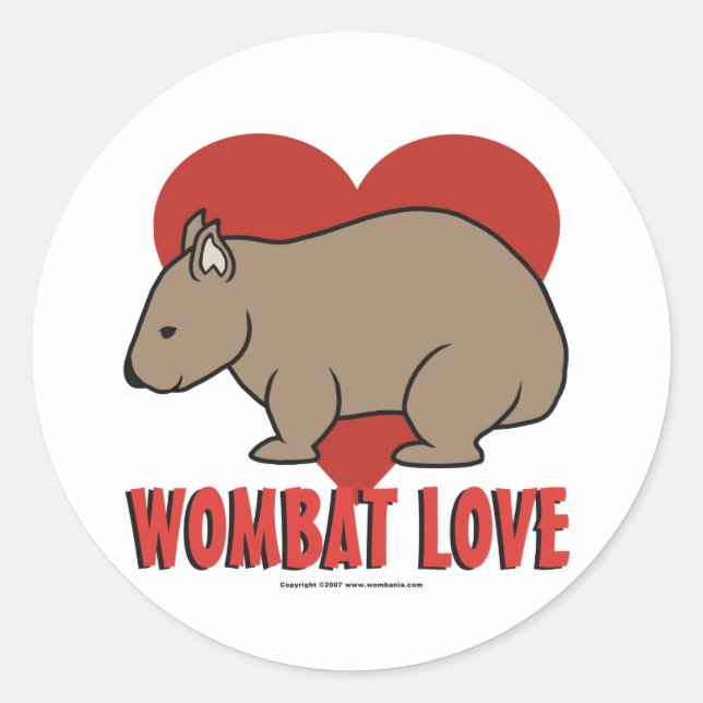 Sticker Rond Wombat Love (Devant)