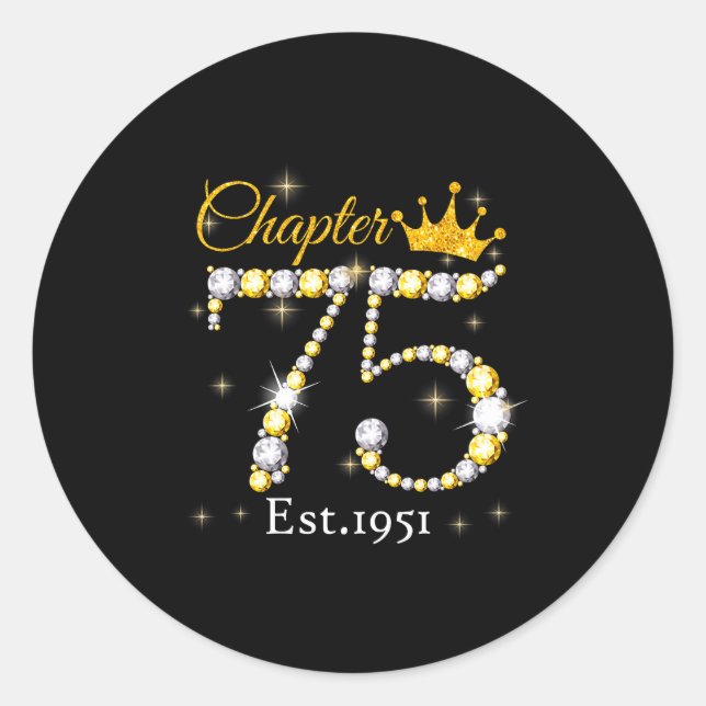 Sticker Rond Women Chapter 75 Fabulous Est 1951 75th Birthday Q (Devant)