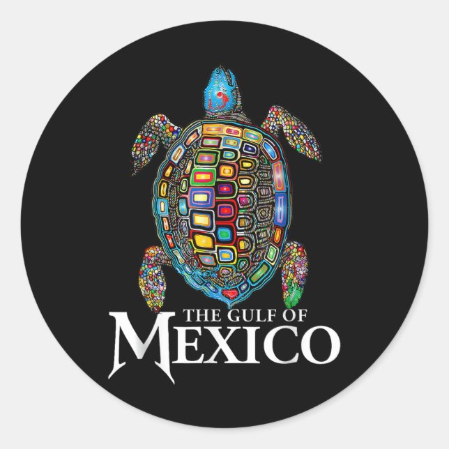 Sticker Rond Women Gulf Of Mexico Forever Mexican Souvenir Sea  (Devant)