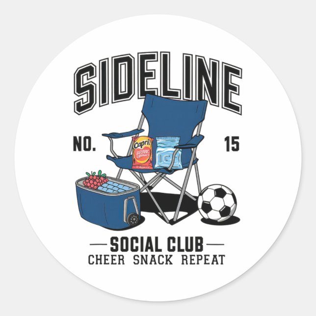 Sticker Rond Women Sideline Social Club Soccer Mom Game Day _6  (Devant)