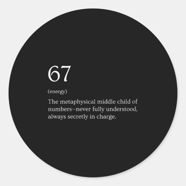 Sticker Rond Womens 67 Definition Meme V-neck  (Devant)