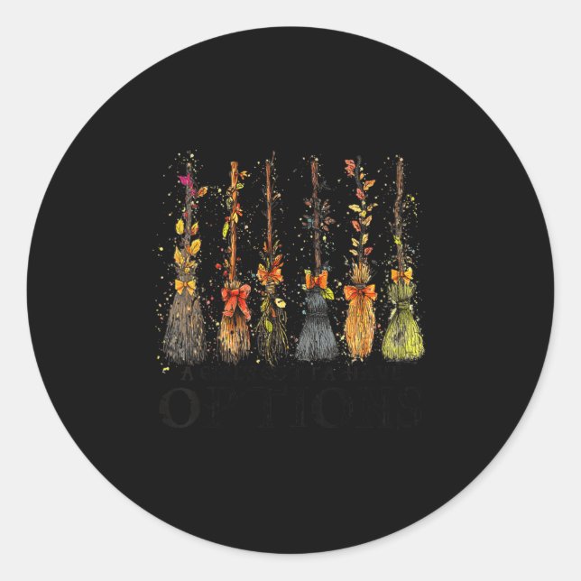 Sticker Rond Womens A Girl's Gotta Have Options, Retro Hallowee (Devant)