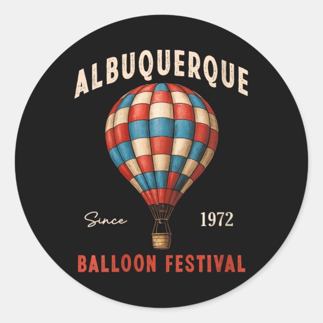 Sticker Rond Womens Albuquerque Balloon Festival New Mexico Fie (Devant)