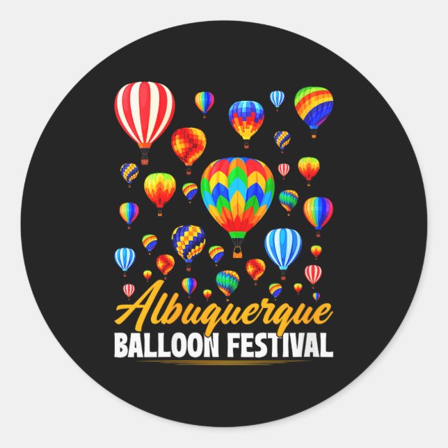 Sticker Rond Womens Albuquerque Hot Air Balloon Festival Balloo (Devant)