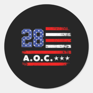 Sticker Rond Womens Aoc 2028 A.o.c. 2028 Pour Président America