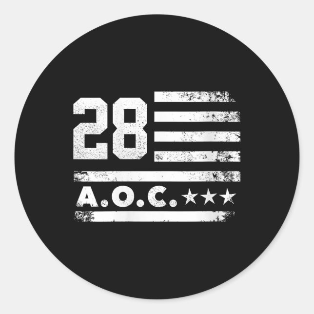 Sticker Rond Womens Aoc 2028 A.o.c. 2028 Pour Président America (Devant)